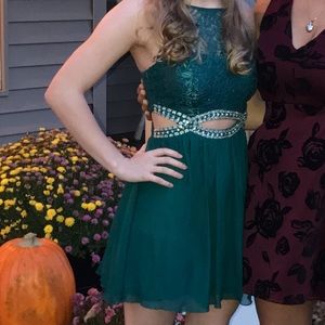 Green and Silver Homecoming Dress